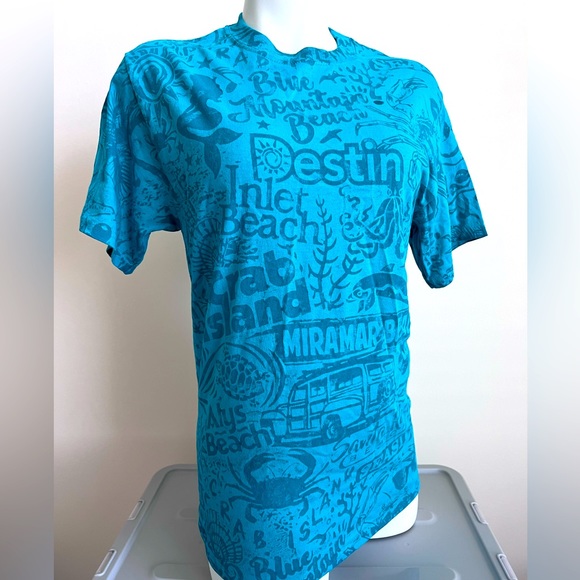 WeeKenD SpEcIaL!!!  3 For 25.00!   UNISEX - TEAL CRAB ISLAND / DESTIN BEACH TEES - Picture 1 of 8